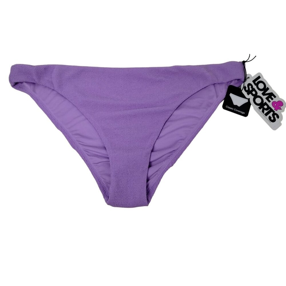 Love and Sport Womens XXL Purple Classic Scrunchie Bikini Bottoms New